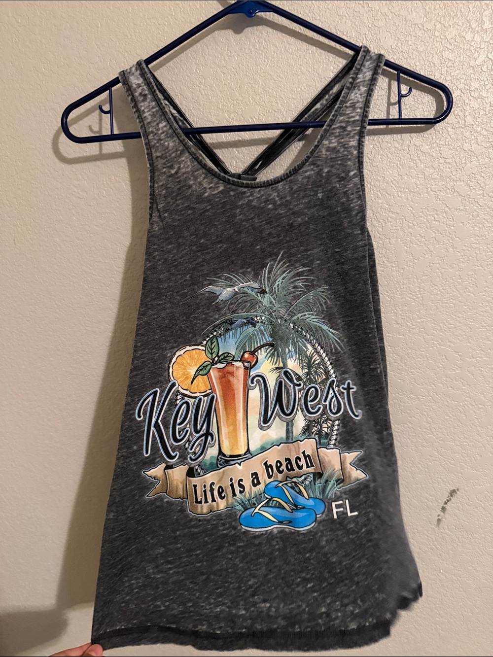 Key West Graphic Tank Top - Dark Gray
